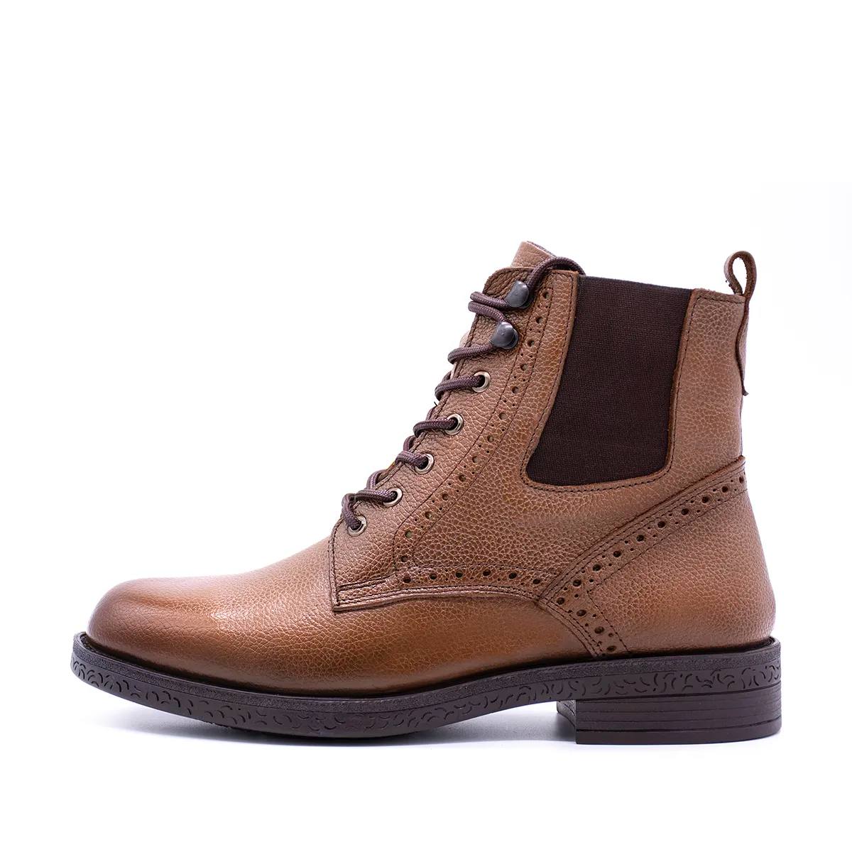 نیم بوت تمام چرم کفش شمس p2 خود رنگ گردویی